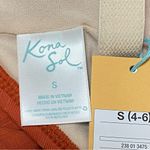 Kona Sol  Ribbed Ring Front One Piece Swimsuit Cinnamon Orange Small NWT Photo 4