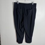 Talbots T By Navy Cropped Drawstring Waist Ankle Slit Pant Pull On Large Photo 1