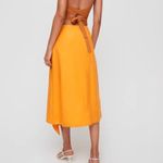 Aritzia Wilfred Autier Tuscan Sun Linen Blend Midi Skirt in Orange Ruffle Photo 2