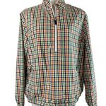 Liz Claiborne  Lizgolf Pullover Half Quarter Zip Windbreaker Jacket Plaid Large Photo 0