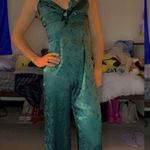 SheIn Dark Green Satin Jumpsuit Photo 0