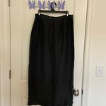 Kasper Vintage  & Company ASL women’s solid black pure silk soft‎ maxi skirt 12 Photo 4