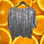 Women's Multicolored Floral Sequin Pure Silk V Photo 2