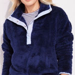 Vineyard Vines Navy Plush Teddy Snap-Placket Popover in Deep Bay Large 242 Photo 0