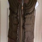Juicy Couture  Pam & Gela Cashmere Moss Green/Brown Puffer Sweater Vest Medium Photo 0