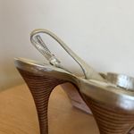 Cole Haan  Gold Leather Sling Back Open Toe Platforms‎ Sandal Size 9.5 B Photo 6