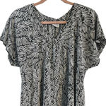 Sag Harbor Vintage  Top Medium Stretch Crinkle V-neck Flutter Sleeves Blouse Photo 5