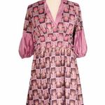 Taaga Boho Maternity Dress Pink Rose Shimmer Floral Tunic Women’s Size Small Photo 13
