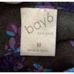 None Bay6 Black Floral Slip Dress Purple Blue Satin Look Size M Photo 2