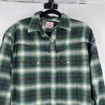 Levi's Dorsey Western Shirt Flannel Women's Pearl Snap Green Plaid Size Small Photo 5
