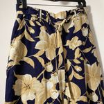 Joie  -capri Floral Wide-Leg Pants in Navy and Gold NWOT Photo 1