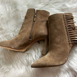 Vince Camuto  tan suede fringed booties size 10M heel size is 4 inches booties we Photo 0