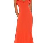 Likely Johnna Sweetheart Neckline Midi Dress Size 0 Orange Cocktail Wedding Photo 0