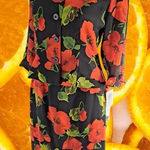 Maggy London Petites‎ Black and Red Floral Top and Skirt Size 6 Photo 0