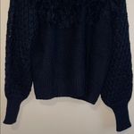 NWT Stellah New York Women’s Crochet Fringe Black Turtleneck Sweater Photo 2