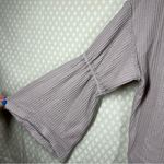 Free People We The Free Light Purple Waffle Knit Dahlia Bell Sleeve Top Photo 3