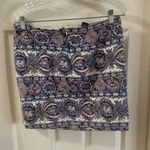 Chelsea & Theodore Blue/Pink Print Quilted Skirt Small Photo 4