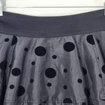 Vila Black Polka Dot Mini Skirt Size Medium Black Velvet Polka Dot Flirty Skirt Photo 1