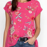 Johnny Was  Joya Embroidered Draped Relaxed Fit T-Shirt Pink Multicolor Medium Photo 0
