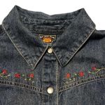 Route 66 Vintage Denim Jean Button-Up Shirt Top Photo 3