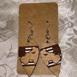 Handmade NWT  ATV Riding American Flag Wooden Engraved Earrings Photo 0