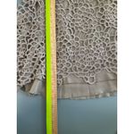 Pretty Angel Brown Open Crochet Lace Puff Sleeve Pullover Top Size Large NEW Photo 8