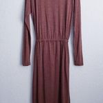 Anthropologie Pomandere Linen Wool Blend Brown Long Sleeve Dress Photo 7