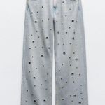 ZARA TRF HIGH WAIST Metal RING TRIM JEANS Size 4 NEW Photo 11