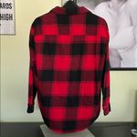 Old Navy  Boyfriend Red and Black Plaid Button-Up Shirt Photo 4