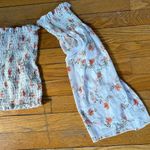 Windsor NWT S women’s stretchy off the shoulder top beige floral long sleeve Photo 2