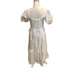 ASTR  The Label Women's‎ Poplin Puff Sleeve Tiered White Midi Maxi Dress Med NWT Photo 1
