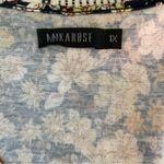 MikaRose Fit Flare Midi Dress 1X Floral Navy Blue Orange Flower Boho Bloomcore Photo 3