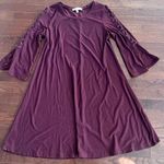 Harlow & Rose boutique burgundy lace up sleeve shift dress size small Photo 0