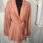Nordstrom  Peach Long Sleeve Wrap Top Size Medium NWT Photo 2