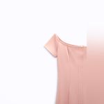 ZARA  - Top Stitched Midi Dress | Short Sleeve/Off The Shoulder - Pale Pink | NWT Photo 11