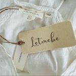 Anthropologie LETMEBE Embroidered Eyelet Lace Trim Cami Peplum Top White Size 2 Photo 7