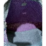 Handmade Thick Crochet Granny Square‎ Bag – Boho Floral Purse Metal Chain Strap Purple Photo 5