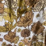 C&C California  Shorts Size 12 Floral Linen Blend High Wasit Retro Paperbag Brown Photo 2