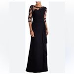 NWT LanTing Bridal Black Cream Mesh Lace Dress Formal Wedding Goth Demure Witchy Size 10 Photo 0