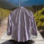 Ralph Lauren Shabby Chic Lauren  Shirt Sz PP Women Pink Striped Button Front Boho Photo 2