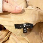 7 For All Mankind Coated Faux Leather Pleated Belted High Waist Pants Tan Medium Photo 1
