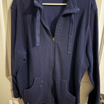 Allison Daley  II Plus Full Zip Jacket Pockets Navy Blue Size 2X Photo 0