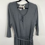 Matilda Jane NWT  Asymmetrical Midi Dress 3/4 Sleeves Elastic Belt Waist Gray XXL Photo 5