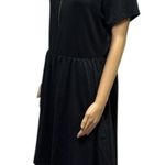 Hot Topic Black Keyhole Zipper Short Sleeve High Neck Skater Pocket Dress XL Photo 6