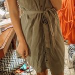 Sneak Peak Olive Button Down Dress Photo 0