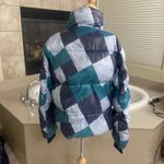 Tommy Hilfiger  Sport Puffer Jacket Size M Teal Blue Geometric Quilted women's Photo 3