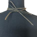 Classic Double Strap Ribbon Black and Gold Color Stud Y2K Choker Necklace S/M Photo 1