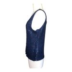 Sigrid Olsen Women’s Double V-neck Sequin Navy Blue Special Occasion Tank Med Photo 6