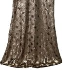 Dress the Population  Lina Cap Sleeve Gold Sequin Gown Maxi Dress Size L Photo 6