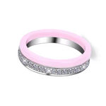 Boutique Pink Ceramic Cubic Zirconia Ring‎ Set | Jewelry | Stackable Band Women Photo 3